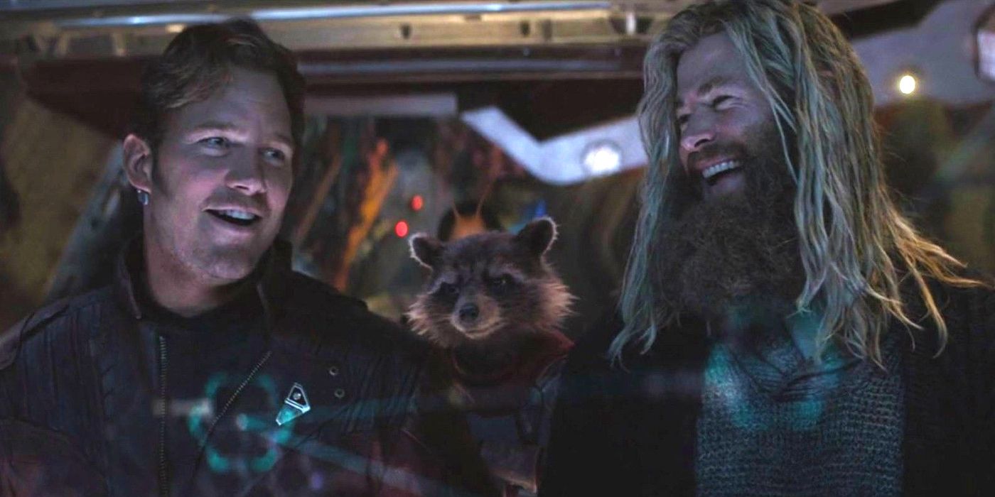 Thor Rocket and Star-Lord in Avengers Endgame
