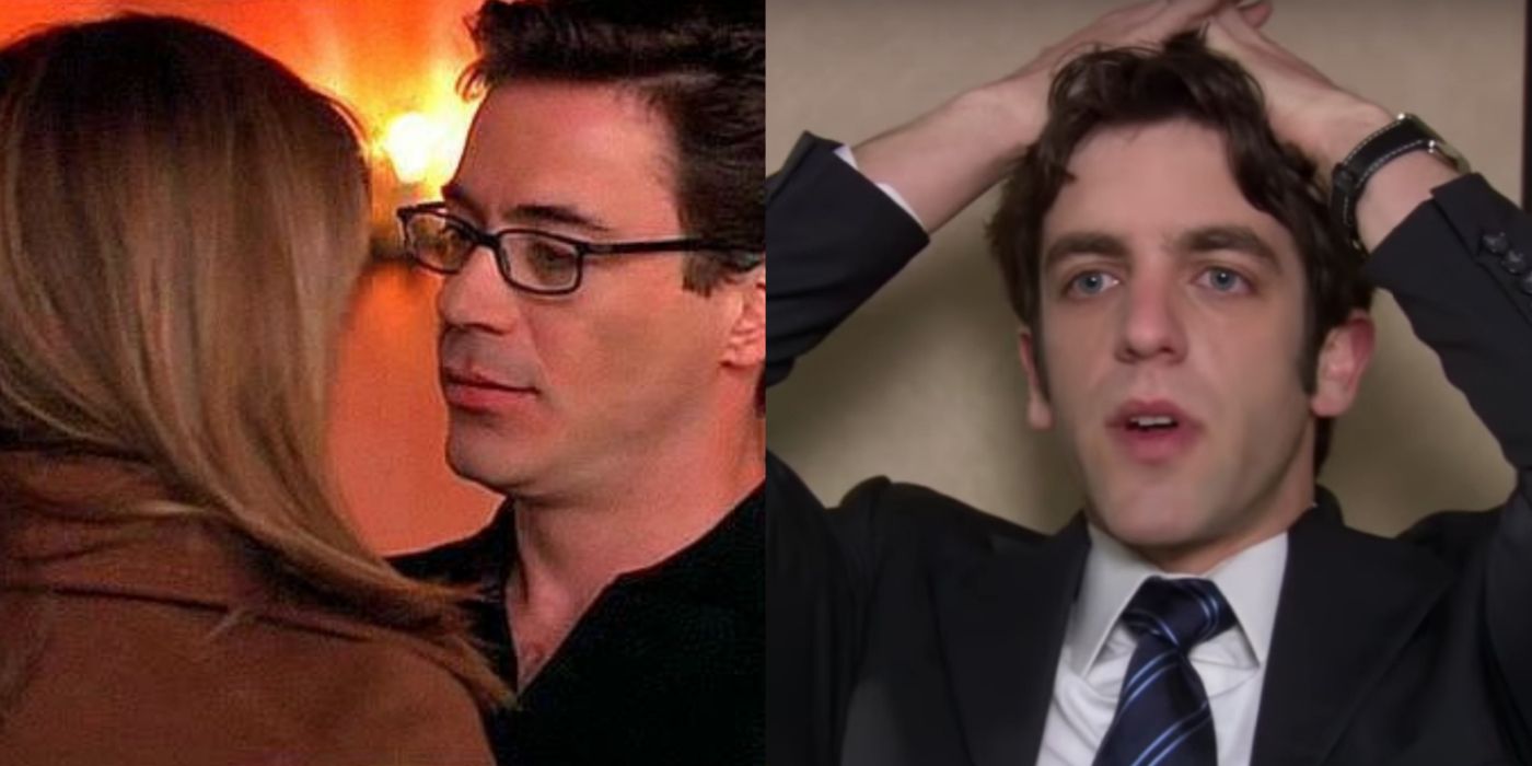 Split image showing scenes from Ally McBeal and The Office