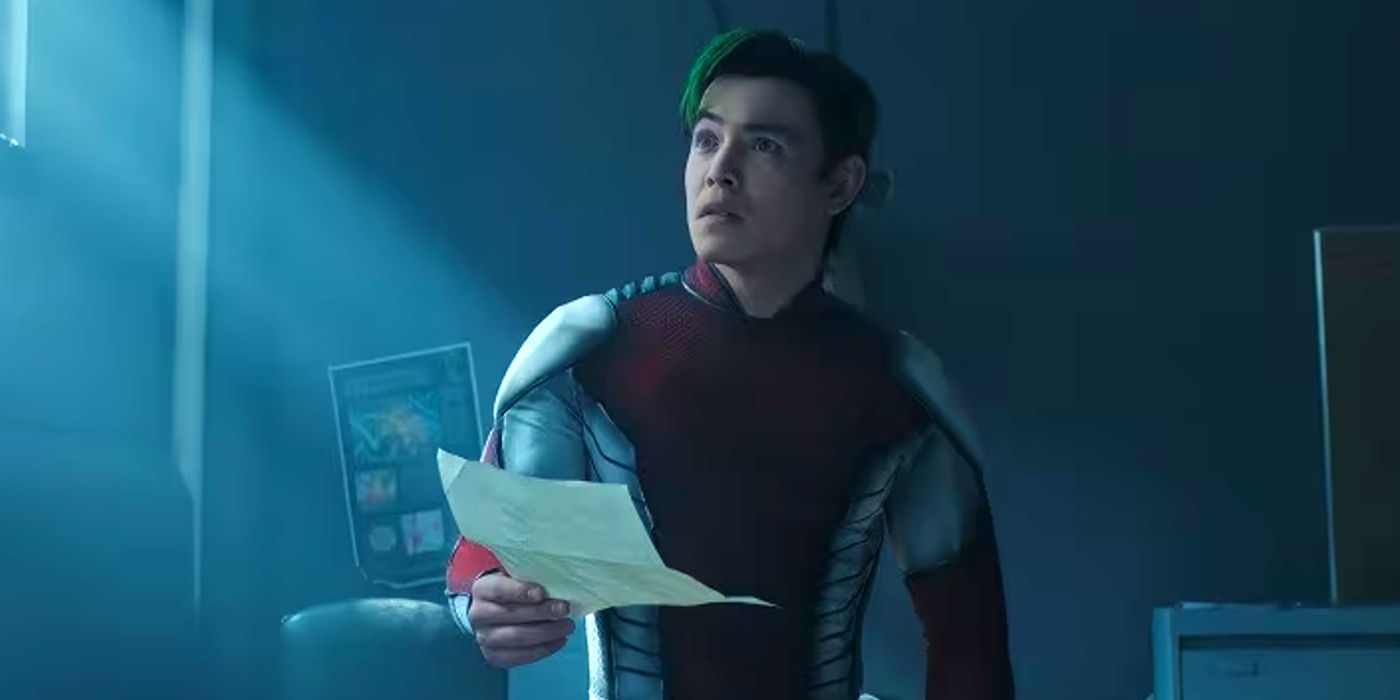 Ryan Potter as Best Boy in Titans, holding an easter egg filled letter penned by Geoff Johns