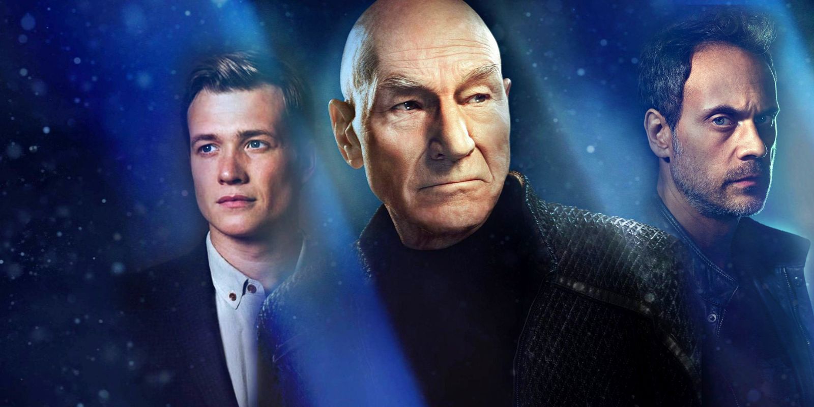 Star Trek: Picard's cast, including Patrick Stewart, Ed Speeler's Jack Crusher and Todd Stashwick's Liam Shaw