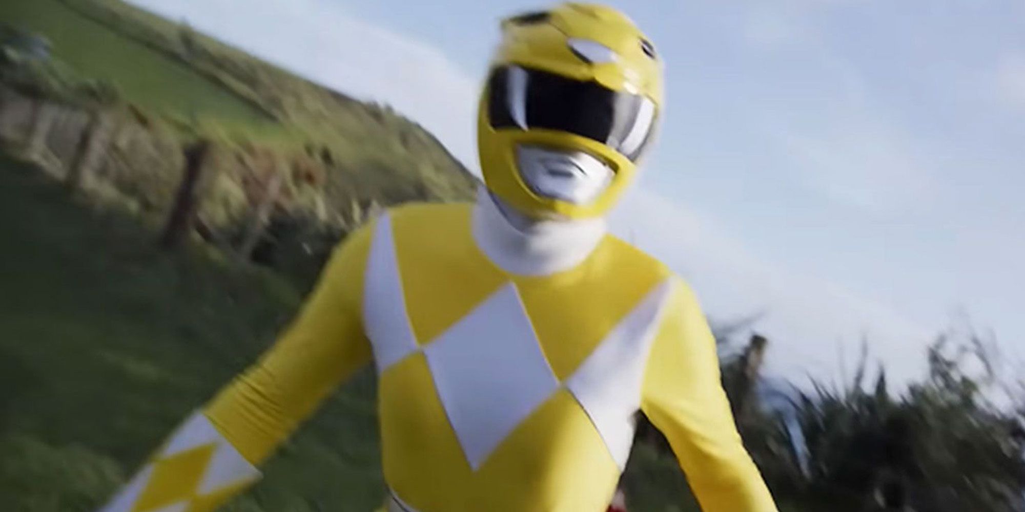 The Yellow Ranger near a hill in Power Rangers: Once and Always