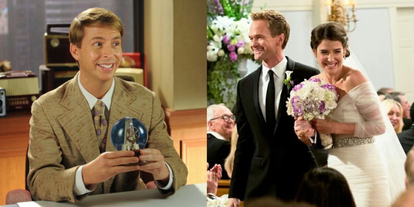 Split image showing scenes from 30 Rock and How I Met Your Mother