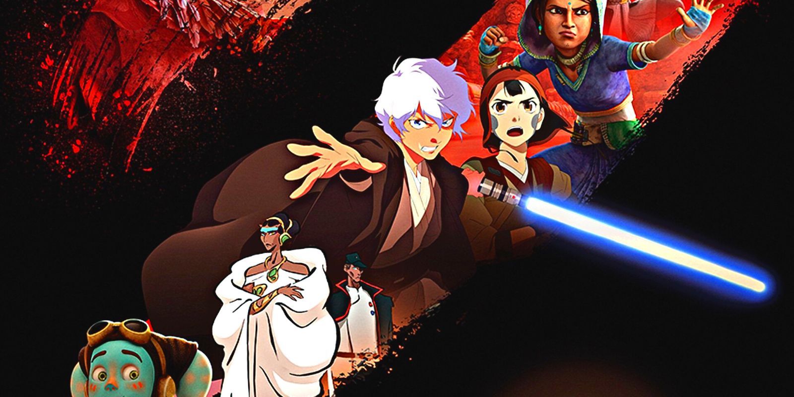 O Jedi de cabelos brancos empunha a Força e seu sabre de luz enquanto coleciona muitos personagens reais de Star Wars