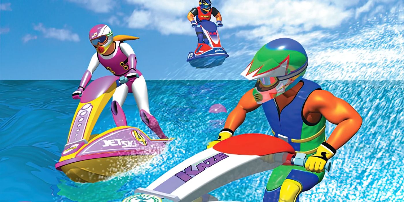 Os jet skiers são vistos na Wave Race 64.