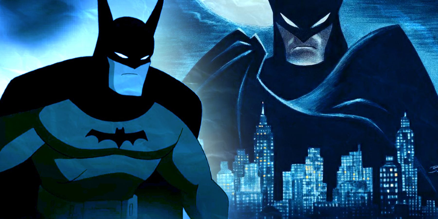 Batman as portrayed in the animated show 'Batman: Caped Crusader'.