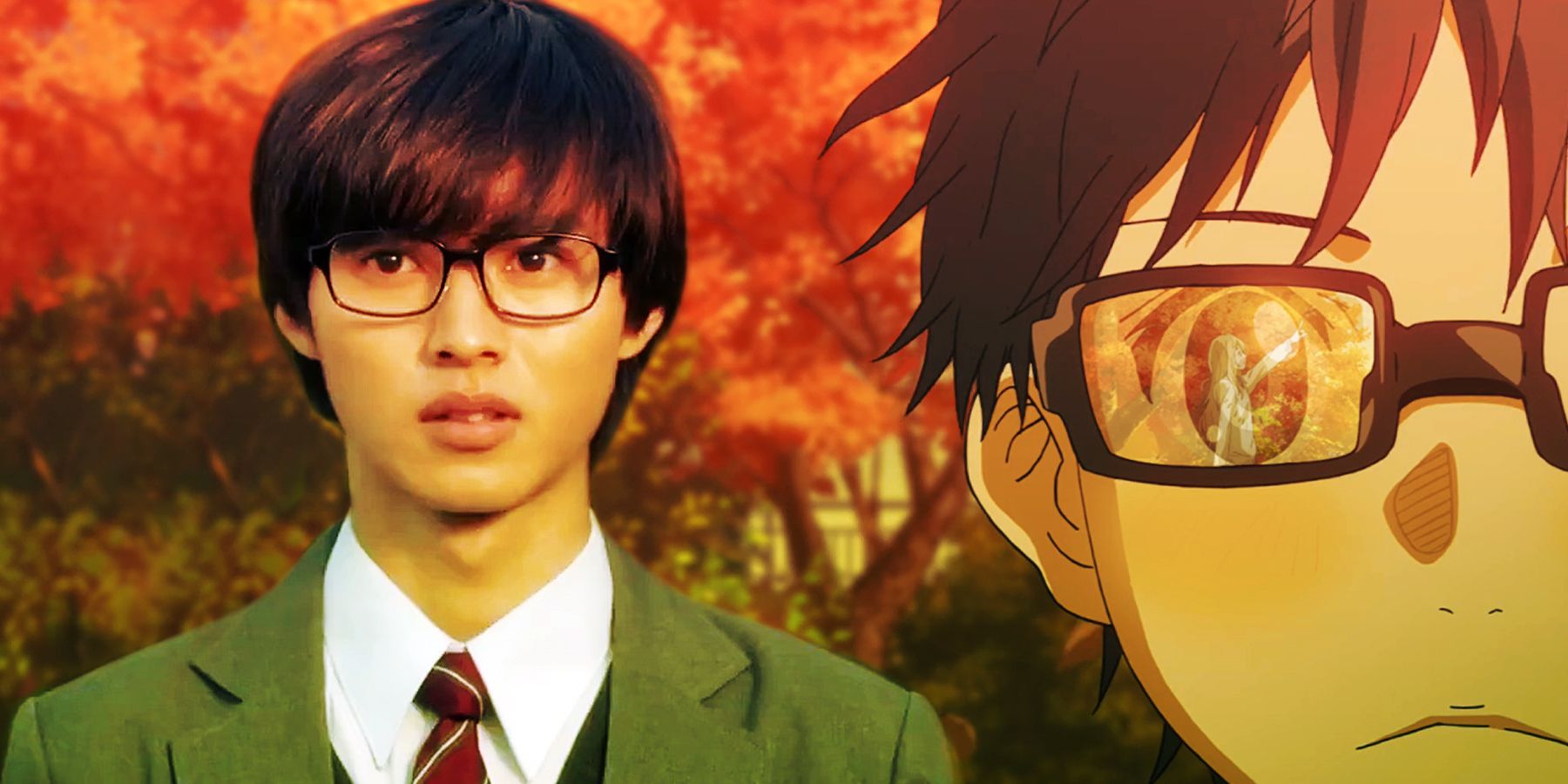 Kousei Arima and his live-action actor Kento Yamazki in Your Lie in April