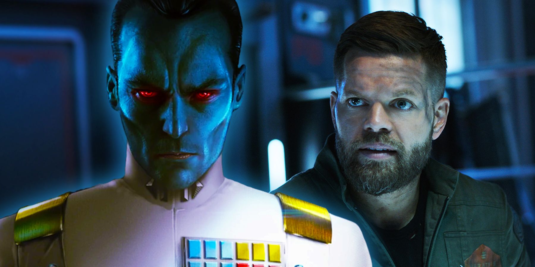 General Thrawn of Star Wars and Wes Chatham as Amos Burton in the Expanse.