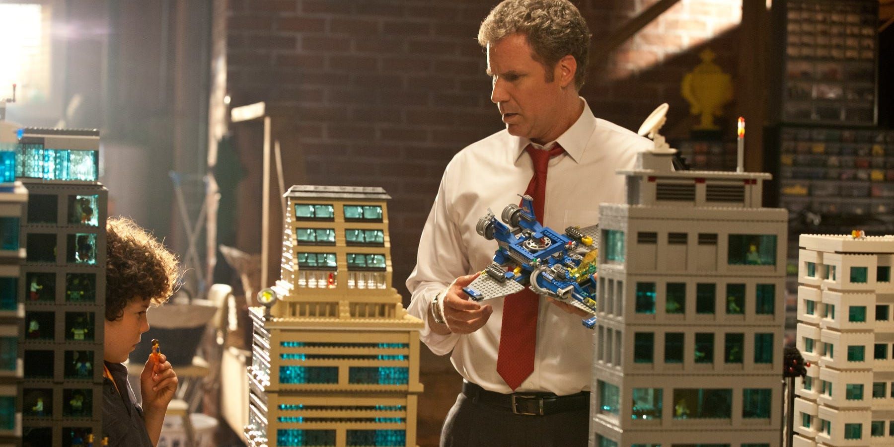 Will Ferrell plays with Lego with his son in The Lego Movie
