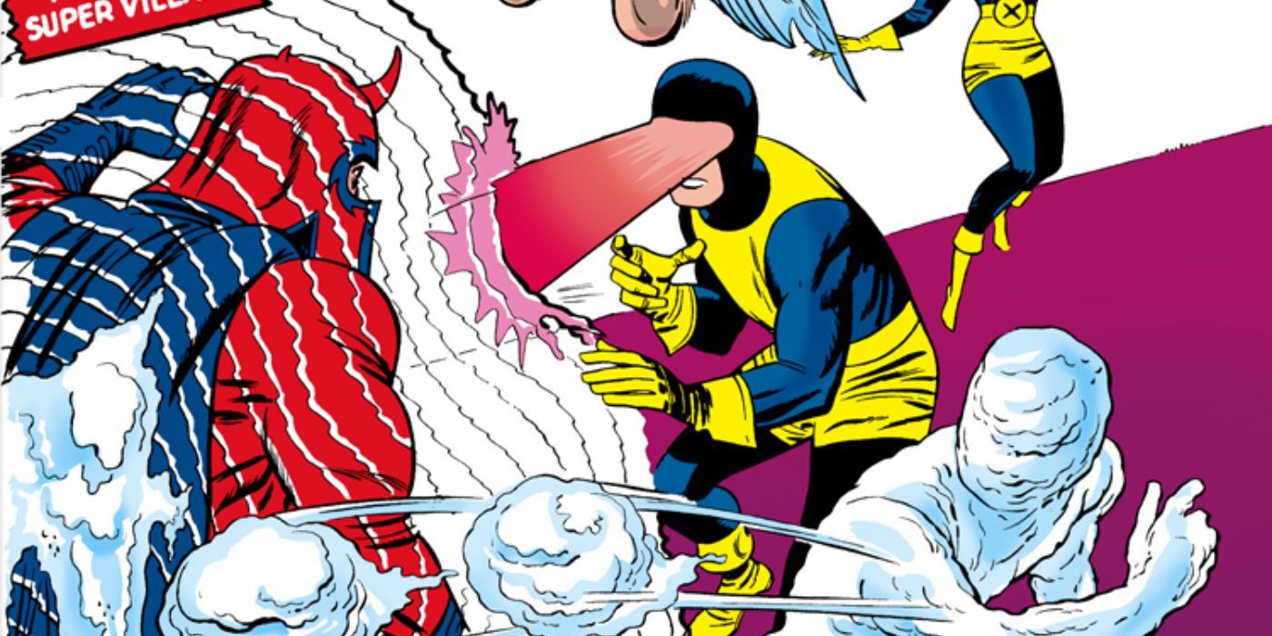 Cyclops y Iceman atacan el campo de fuerza de Magneto en la portada de Jack Kirby de X-Men #1 Vol 1