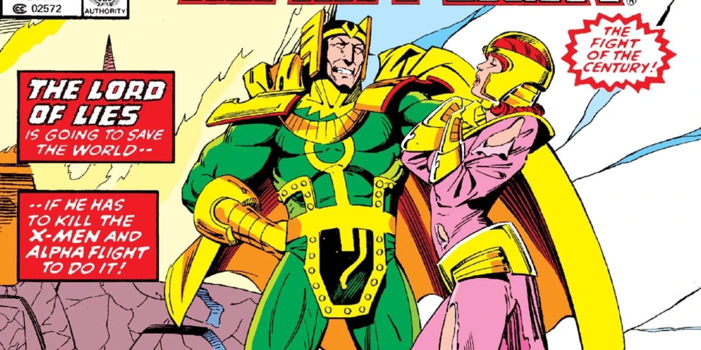 X-Men Alpha Flight 2 Cover featuring Loki choking Madelyne Pryor