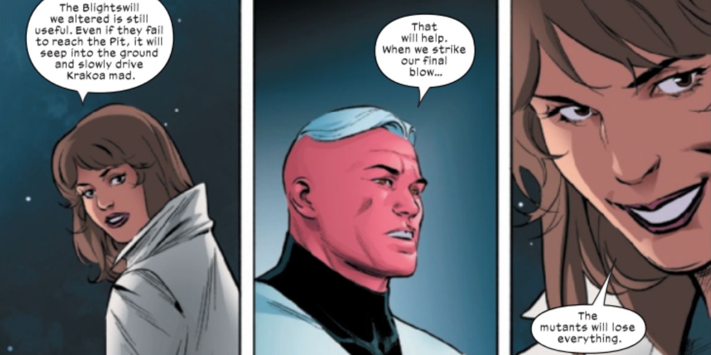 Moira MacTaggert e Feilong falam sobre o crack em X-Men Bishop War College #3