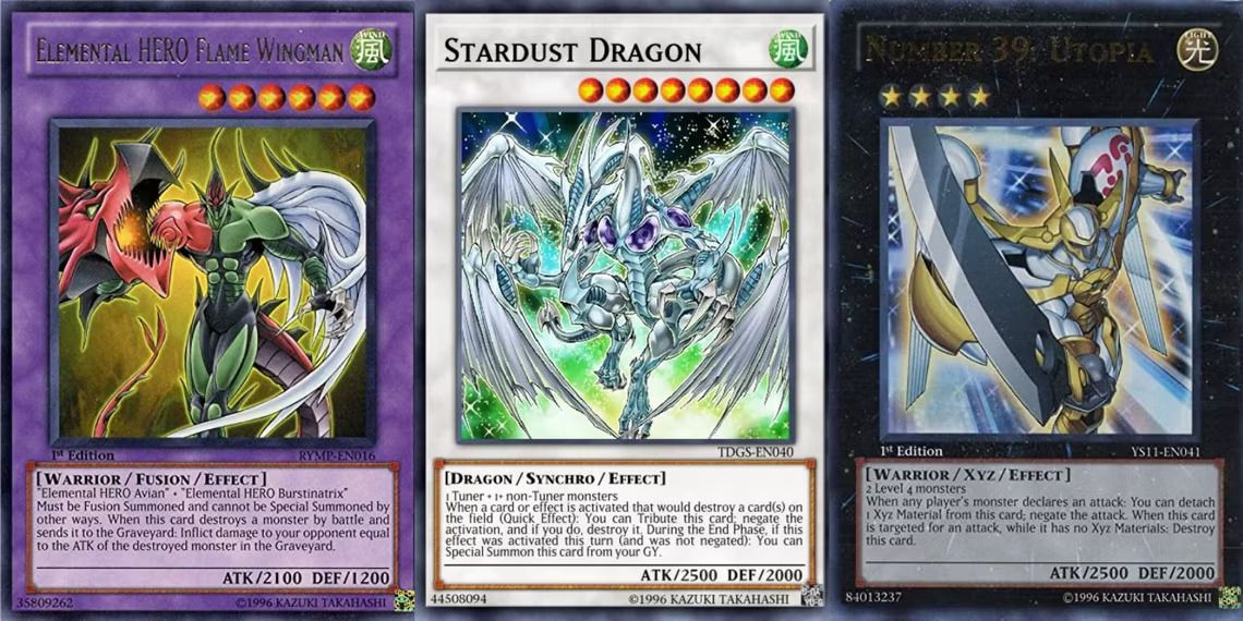 yugioh Extra deck monsters elemental hero flame wingman stardust dragon and number 39 utopia