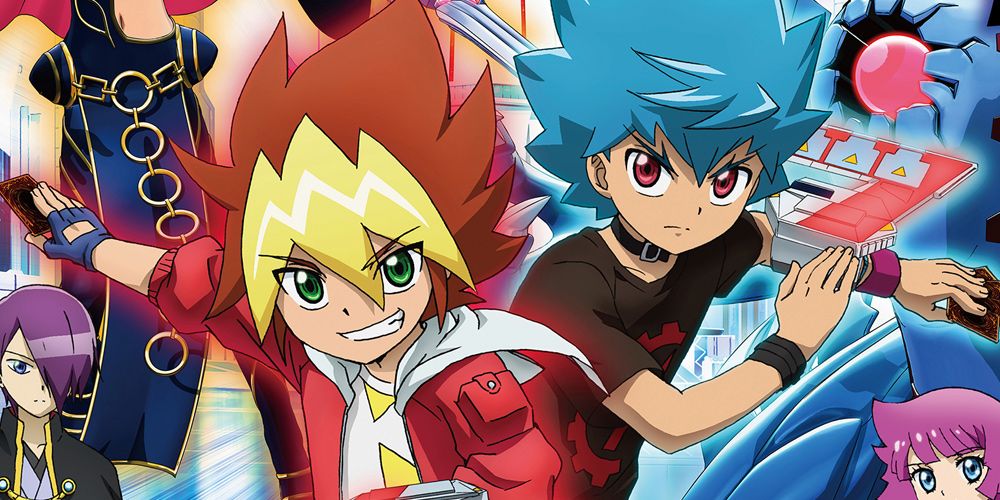 Yuuga e Tatsuhisa desenham suas cartas em Yu-Gi-Oh! Sevens