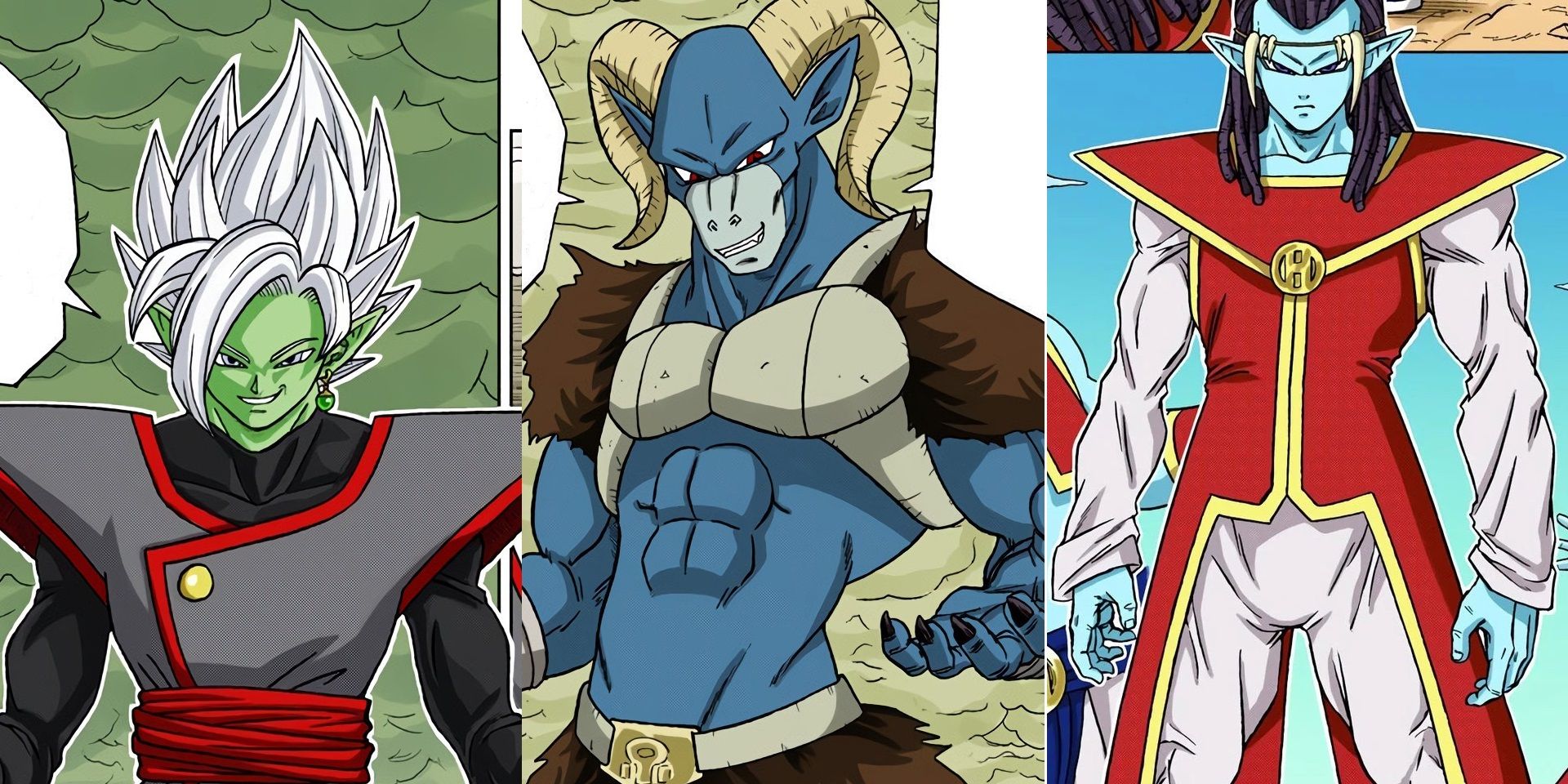The villains Zamasu, Moro, and Gas in Dragon Ball Super
