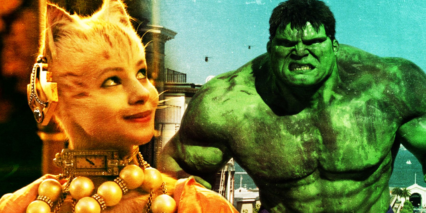 Bombalurina from 2019 movie Cats and Hulk form 2003's The Hulk