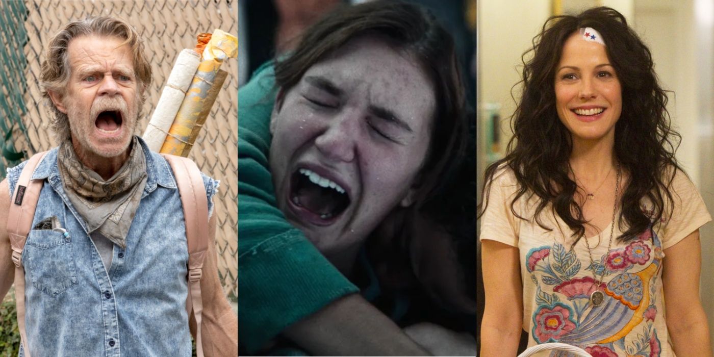 A split image of Frank in Shameless, Shauna in Yellowjackets, and Nancy in Weeds