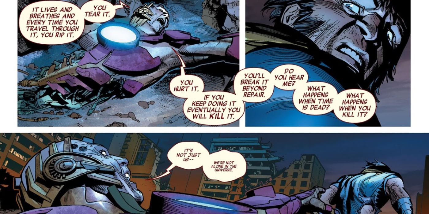 L'univers alternatif Iron Man avertit Wolverine des tremblements de temps dans Age of Ultron