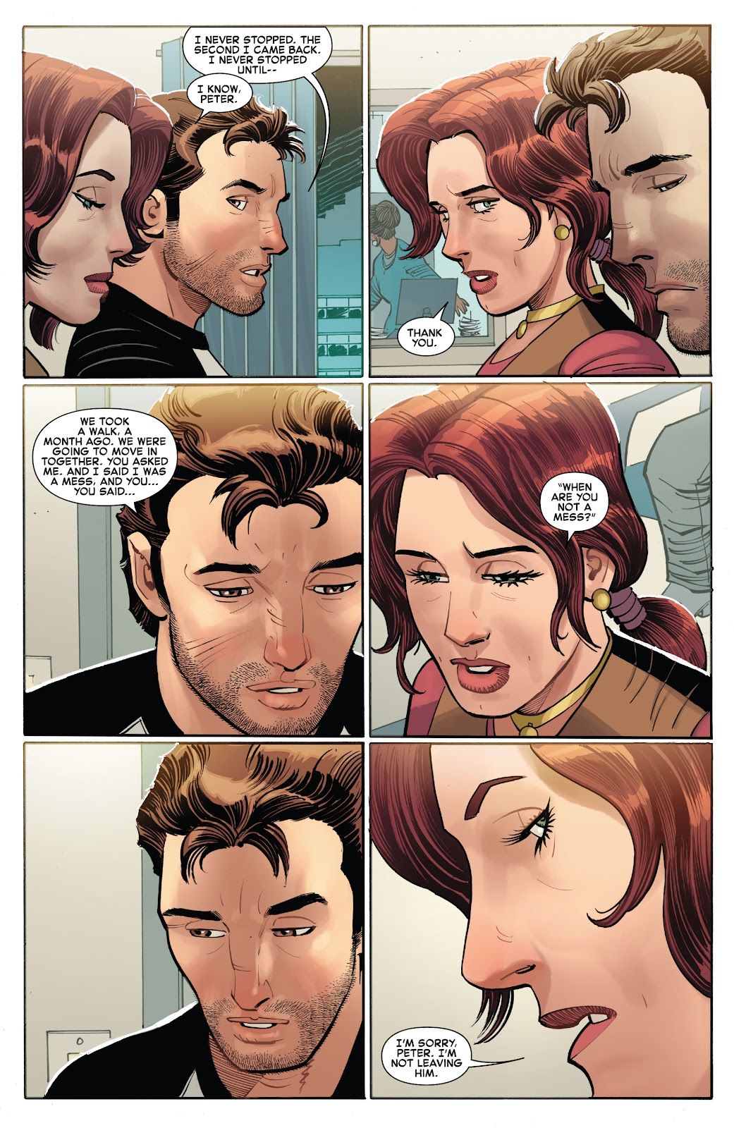 Peter Parker e Mary Jane conversam em Amazing Spider-Man #25