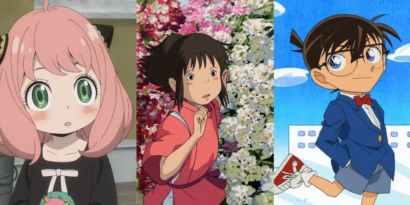 Anya Forger from Spy x Family, Chihiro from Spirited Away, and Conan Edogawa from Detective Conan