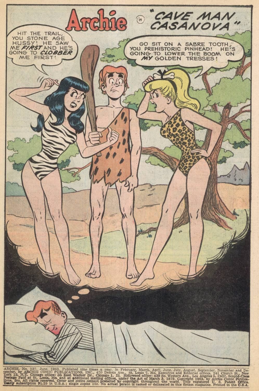 Archie dreams of himself as a caveman