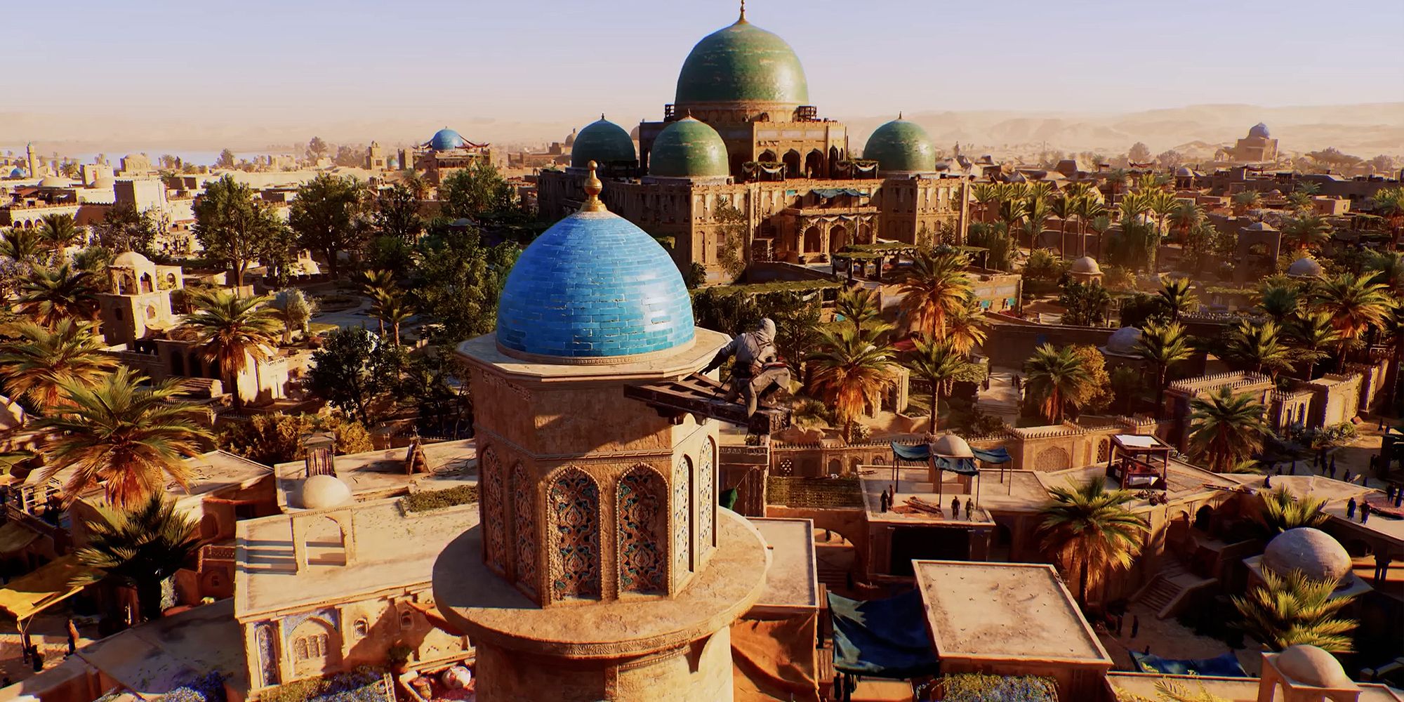 Uma captura de tela do mundo de Assassin's Creed Mirage, Bagdá do século IX