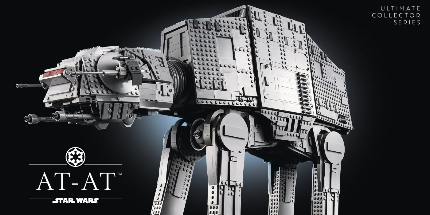 A metade superior do conjunto LEGO AT-AT Star Wars.