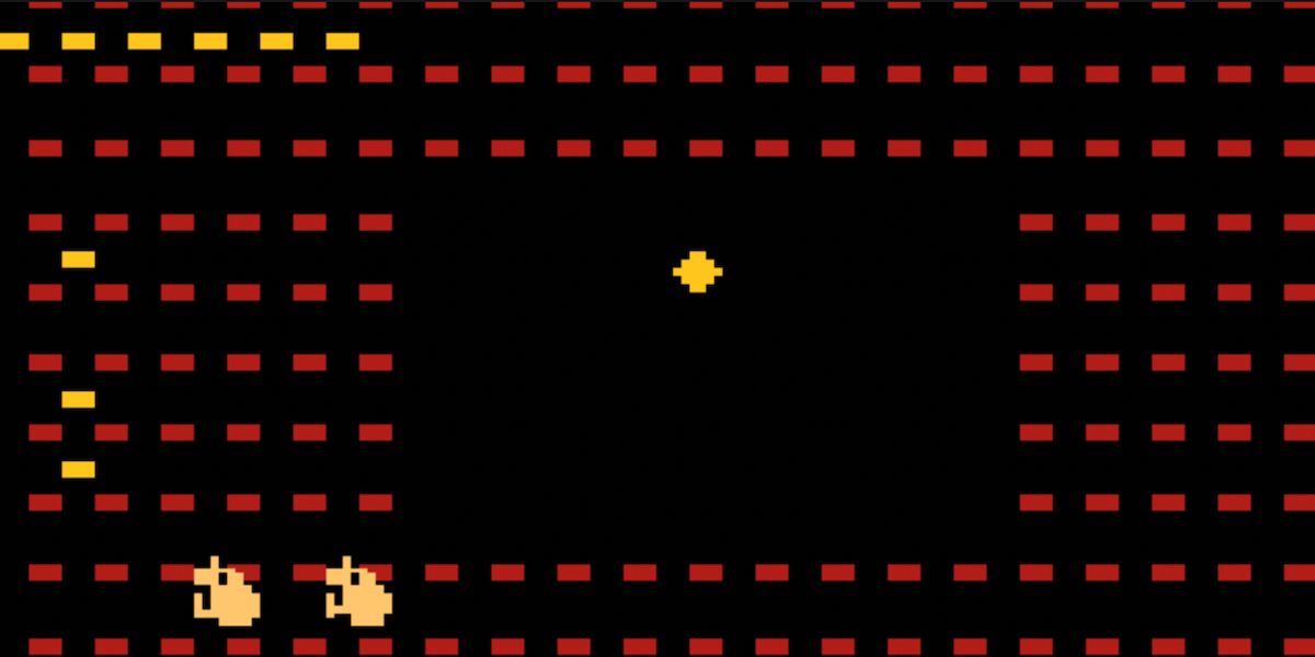 Navigate a maze and avoid enemies in Atari 2600's Sssnake
