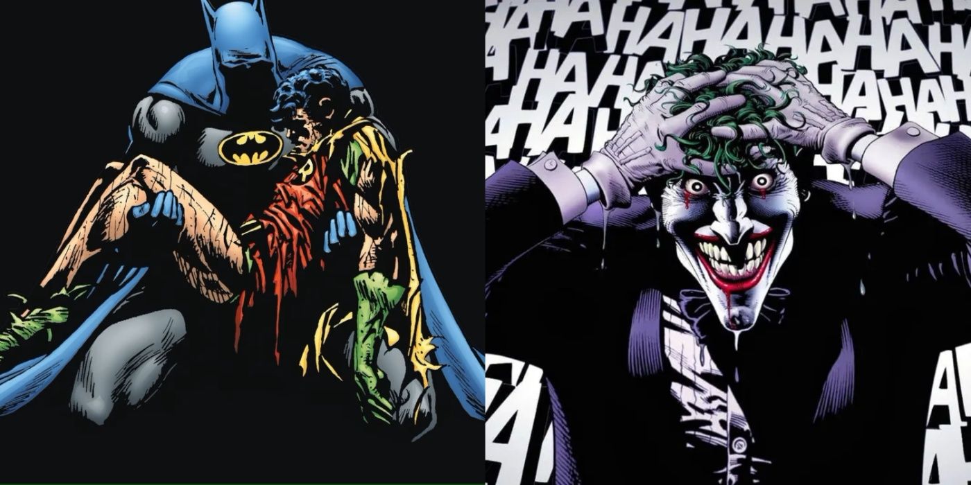 Split image of Batman: A Death in the Family and The Killing Joke cover art.