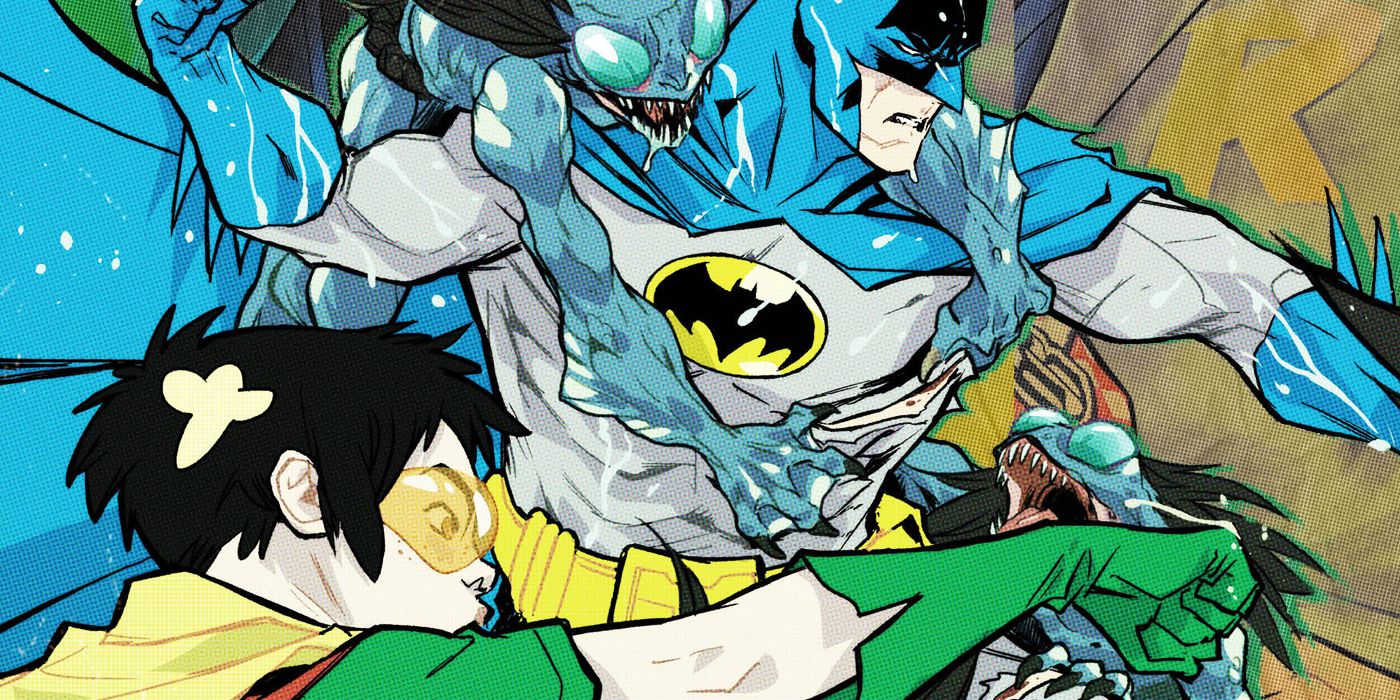 Batman and Robin Punching Monsters from Gotham Academy Maps of Mystery #1