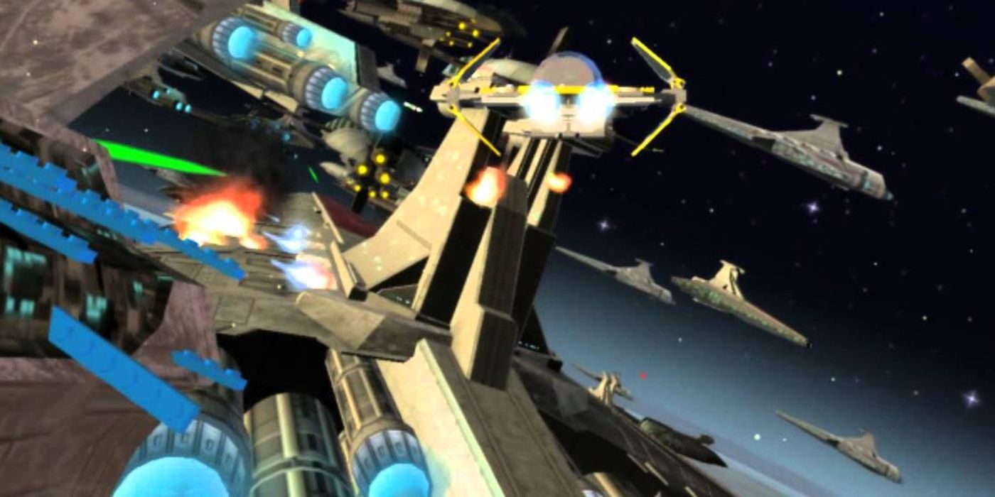 Batalha de navios por Coruscant em Lego Star Wars