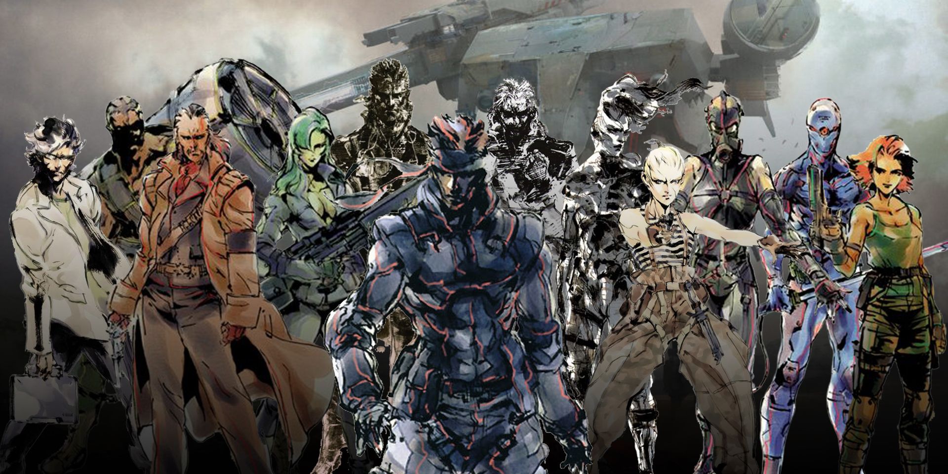 A collection of characters from Metal Gear's history.