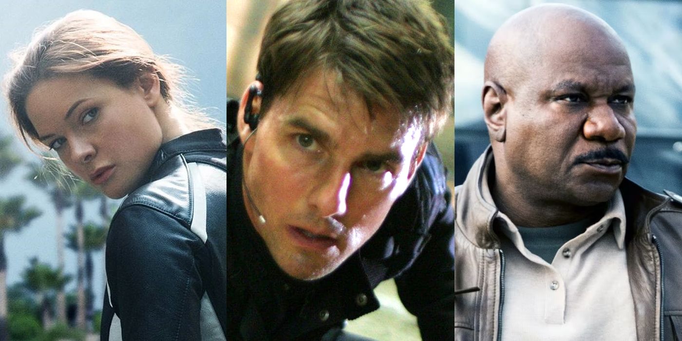 Ilsa Faust (Rebecca Ferguson), Ethan Hunt (Tom Cruise), and Luther Sickell (Ving Rhames) in Mission Impossible