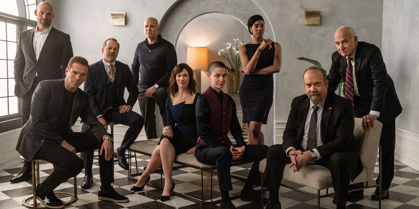 O elenco de Billions posa para uma promoção da 5ª temporada