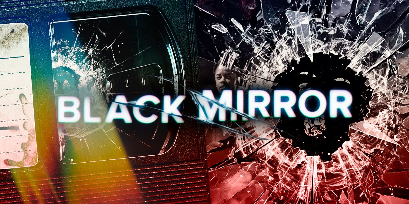 Black Mirror Season 6 shattered glass juxtaposed with a VHS tape