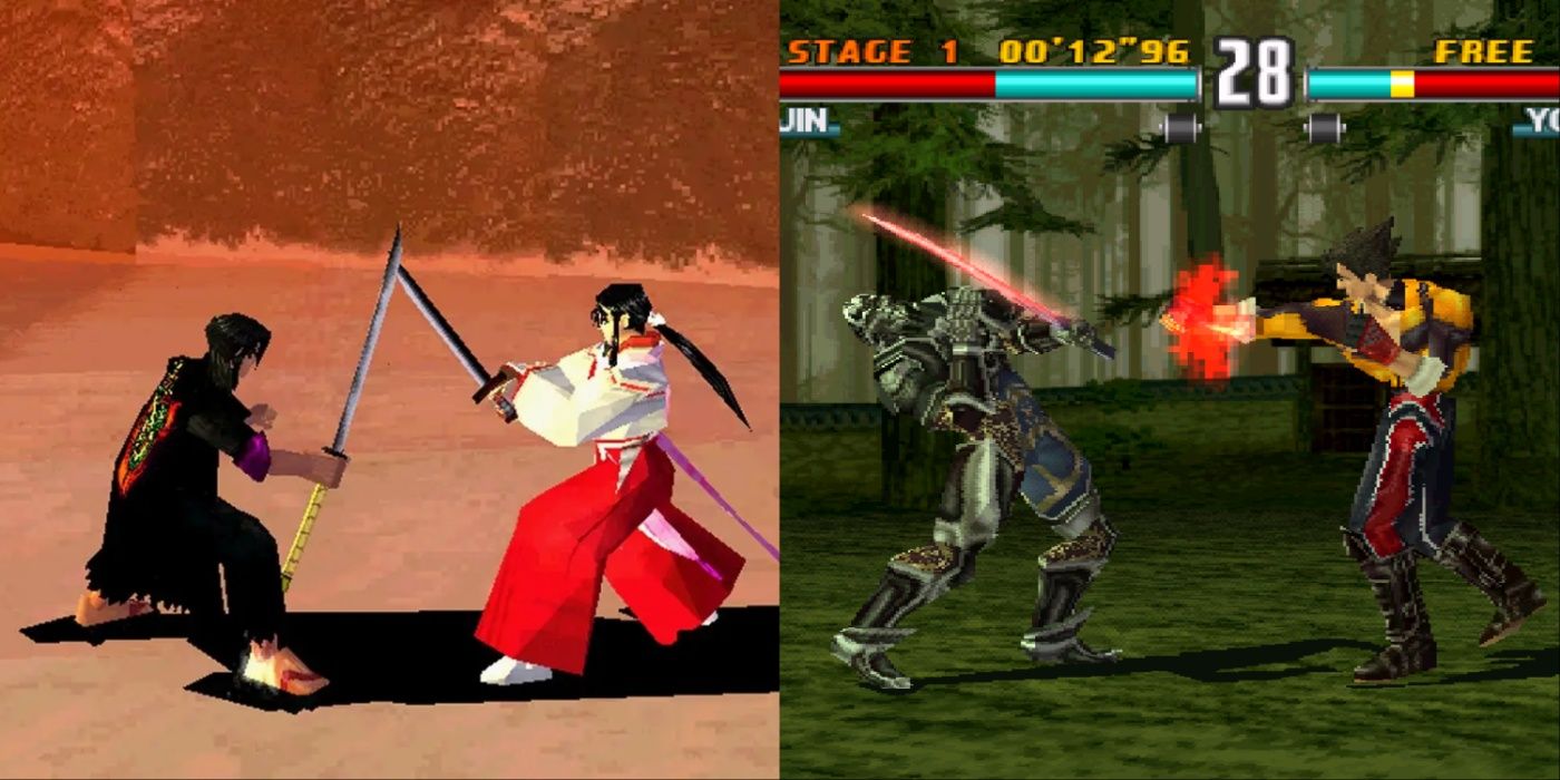 Screenshots of both Bushido Blade and Tekken 3