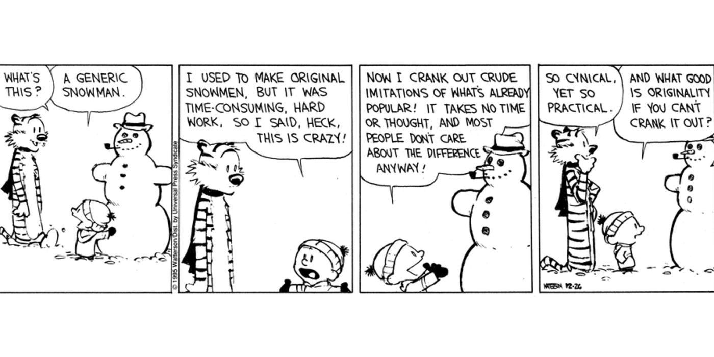 Calvin and Hobbes Calvin Makes a Generic Snowman
