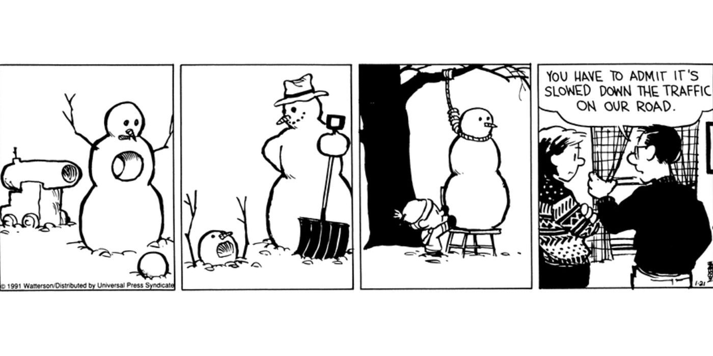 Calvin and Hobbes Calvin Makes Snowman Horrors