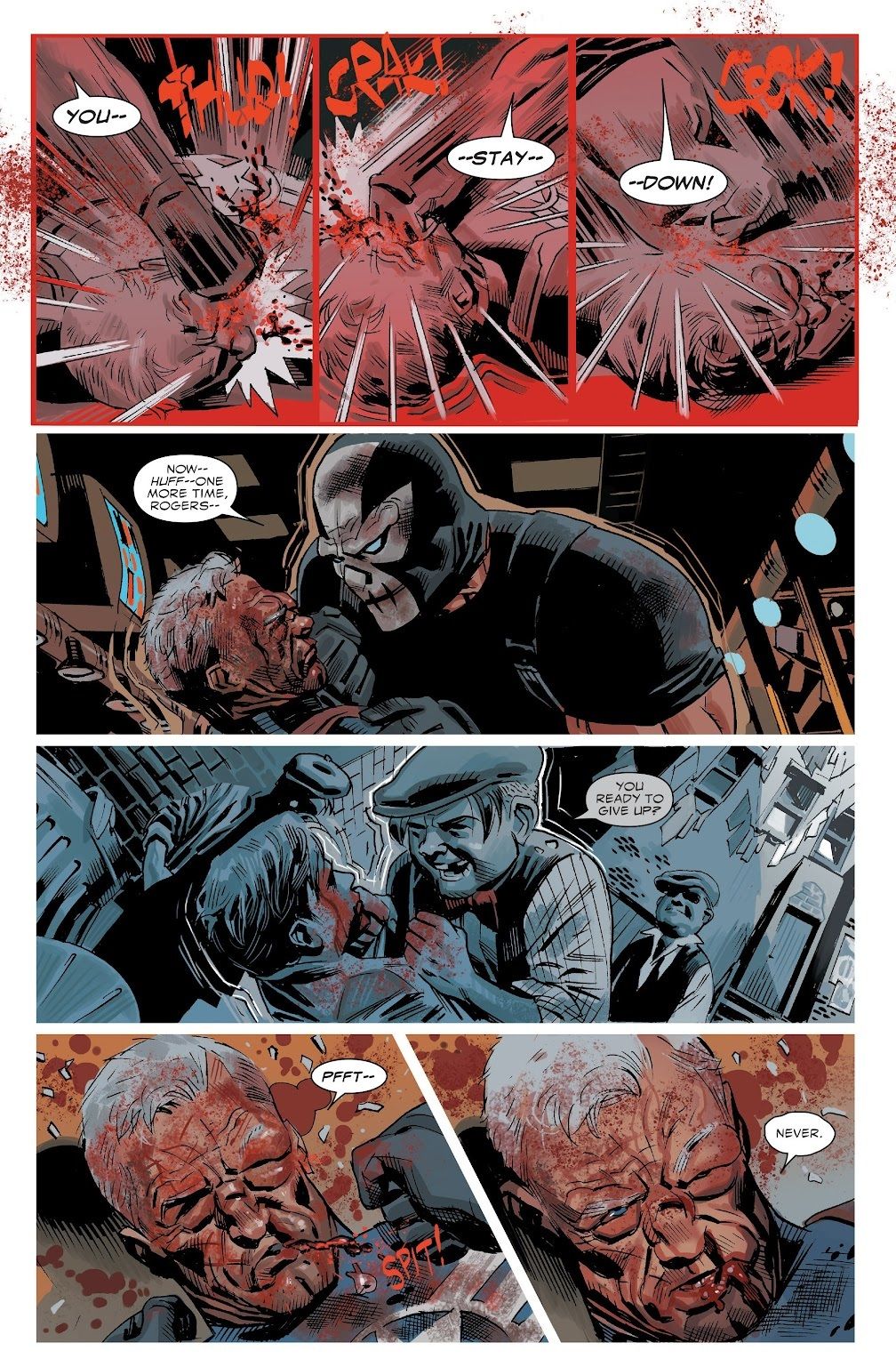 Steve Rogers luta contra Crossbones durante Avengers: Standoff