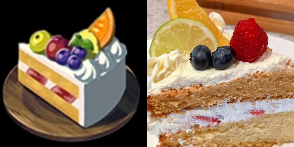 Split Image Breath Of The Wild Fruit Cake no jogo e na vida real