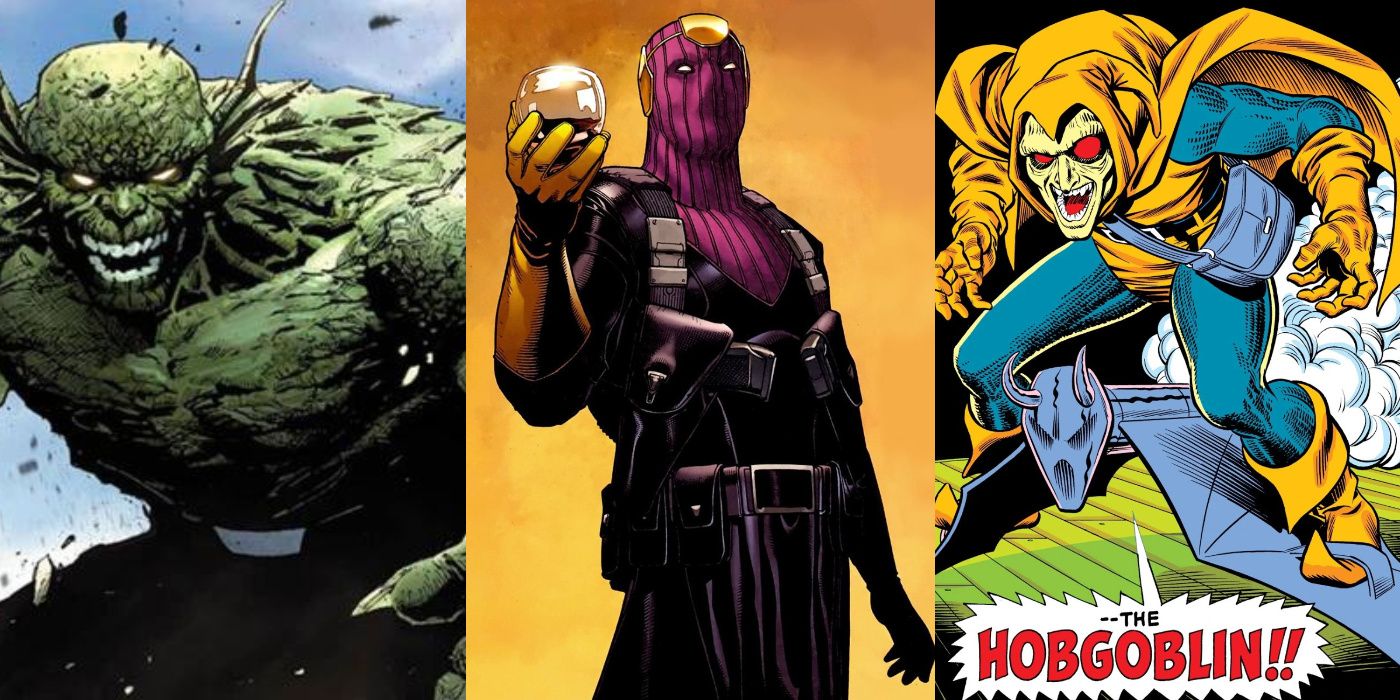 A split image of Abomination, Baron Zemo, and Hobgoblin from Marvel Comics