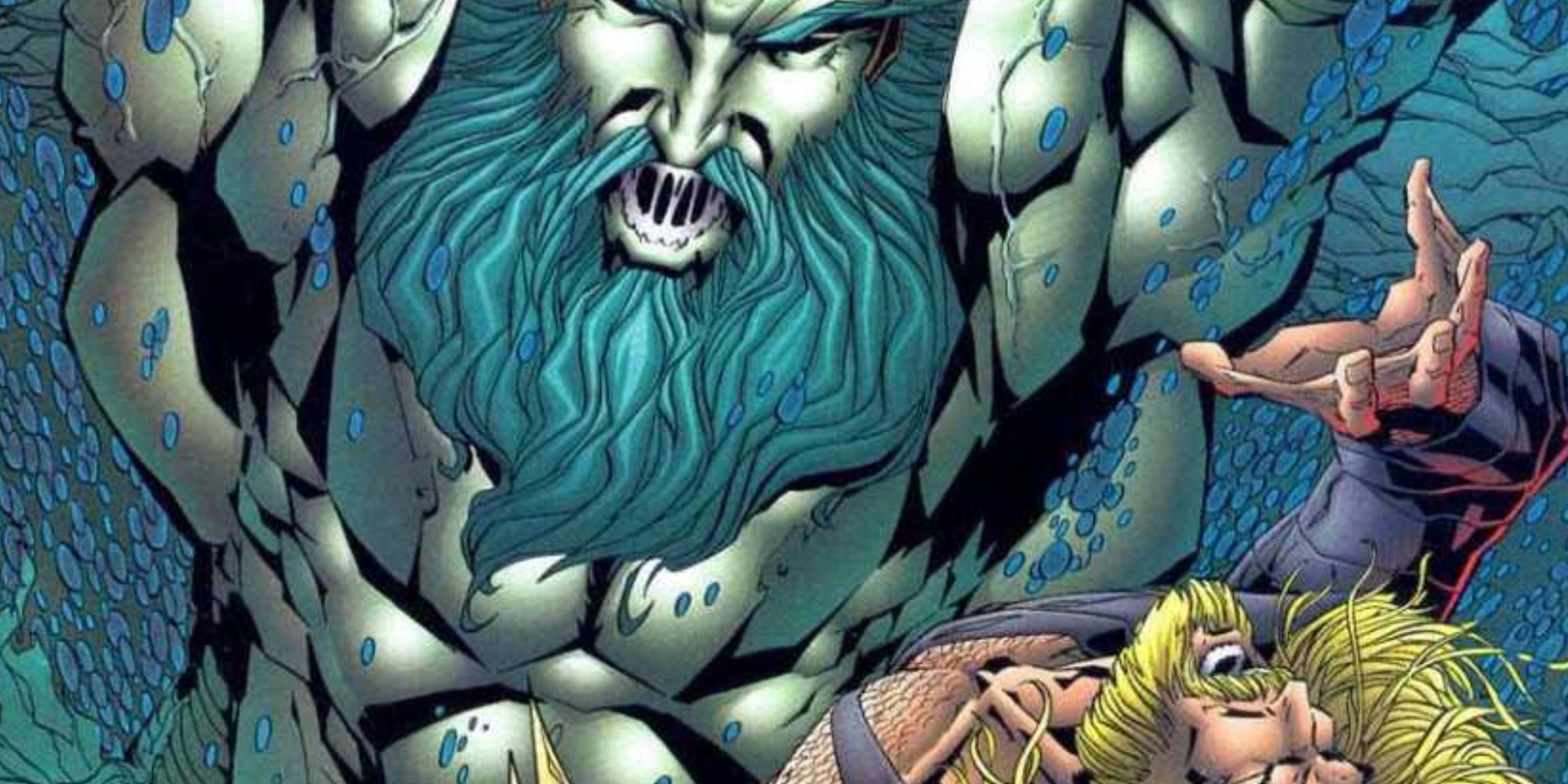 DC Comics Aquaman battling Triton