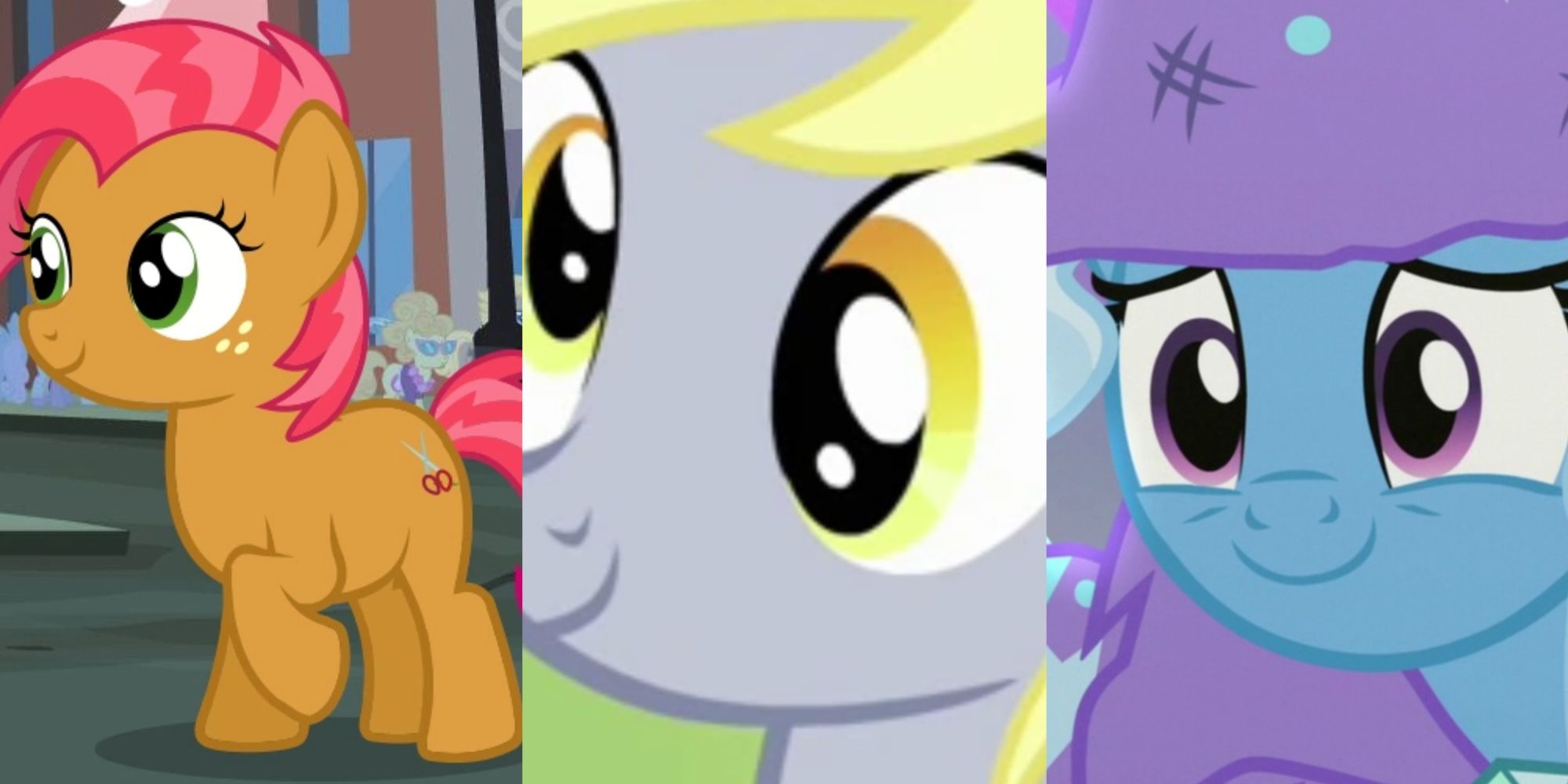 Split Image Babs Seed, Derpy Hooves, Trixie Lulamoon