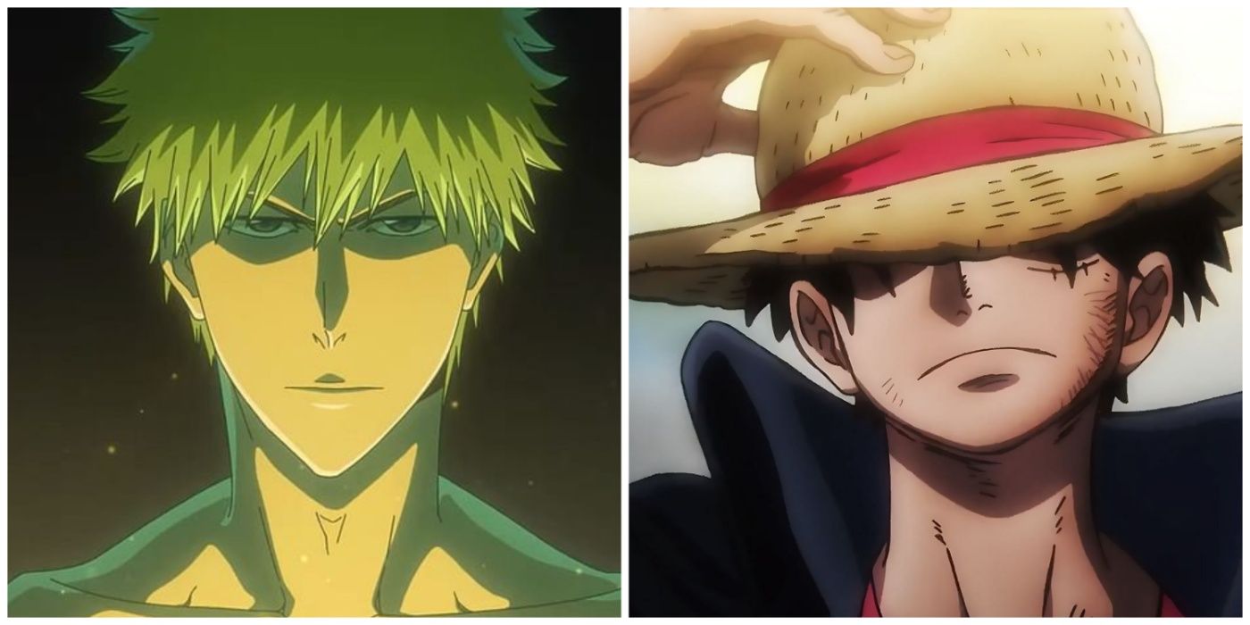split image from Bleach and One Piece