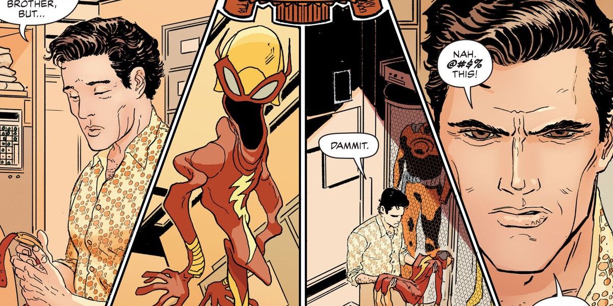 Flashlight looks at Red Racer suit