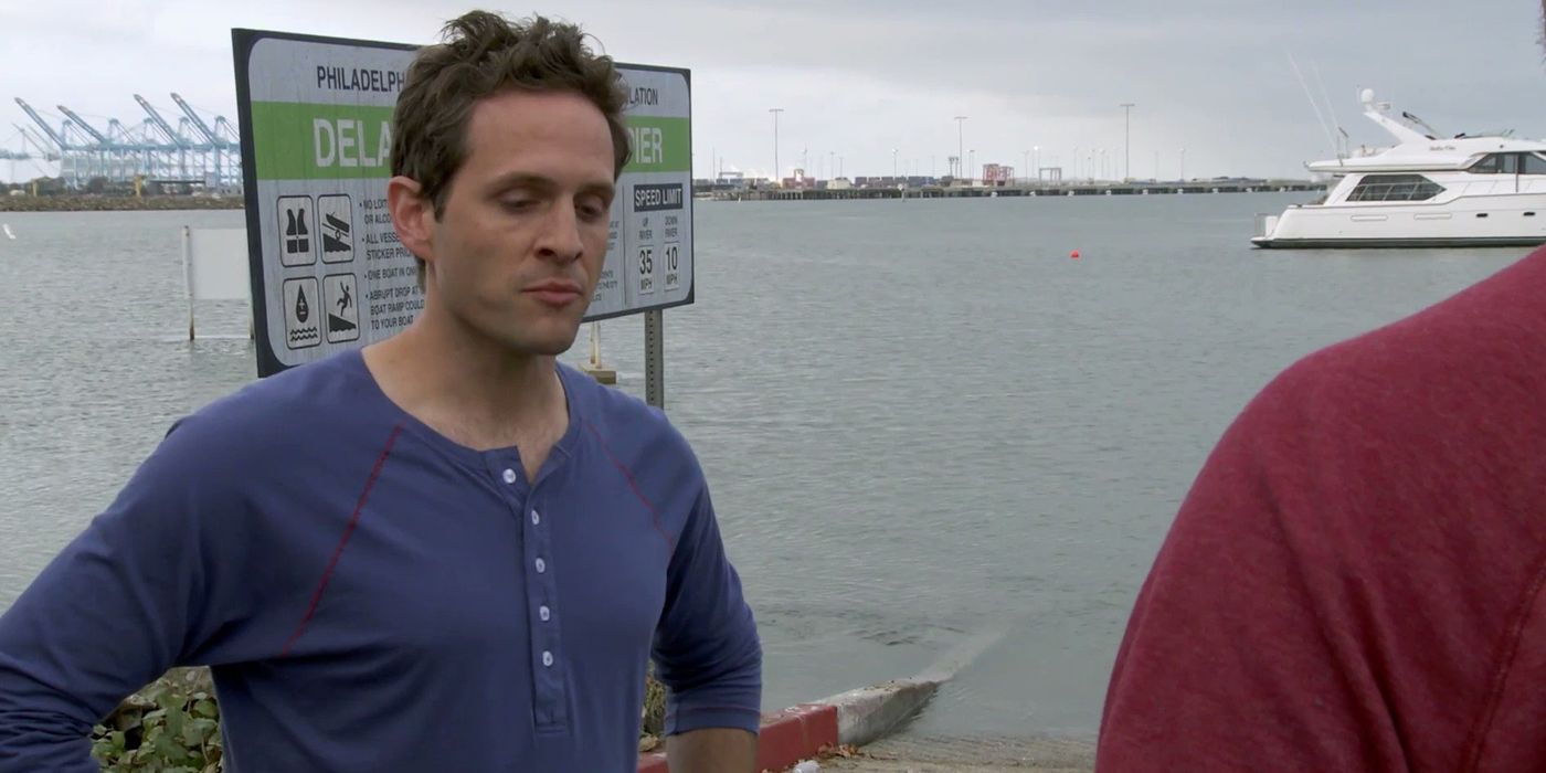 Dennis preparing to rant on the waterfront from It's Always Sunny in Philadelphia