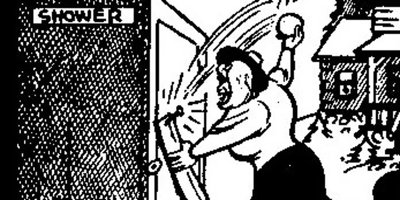 Jerome is trapped in a shower in Dick Tracy