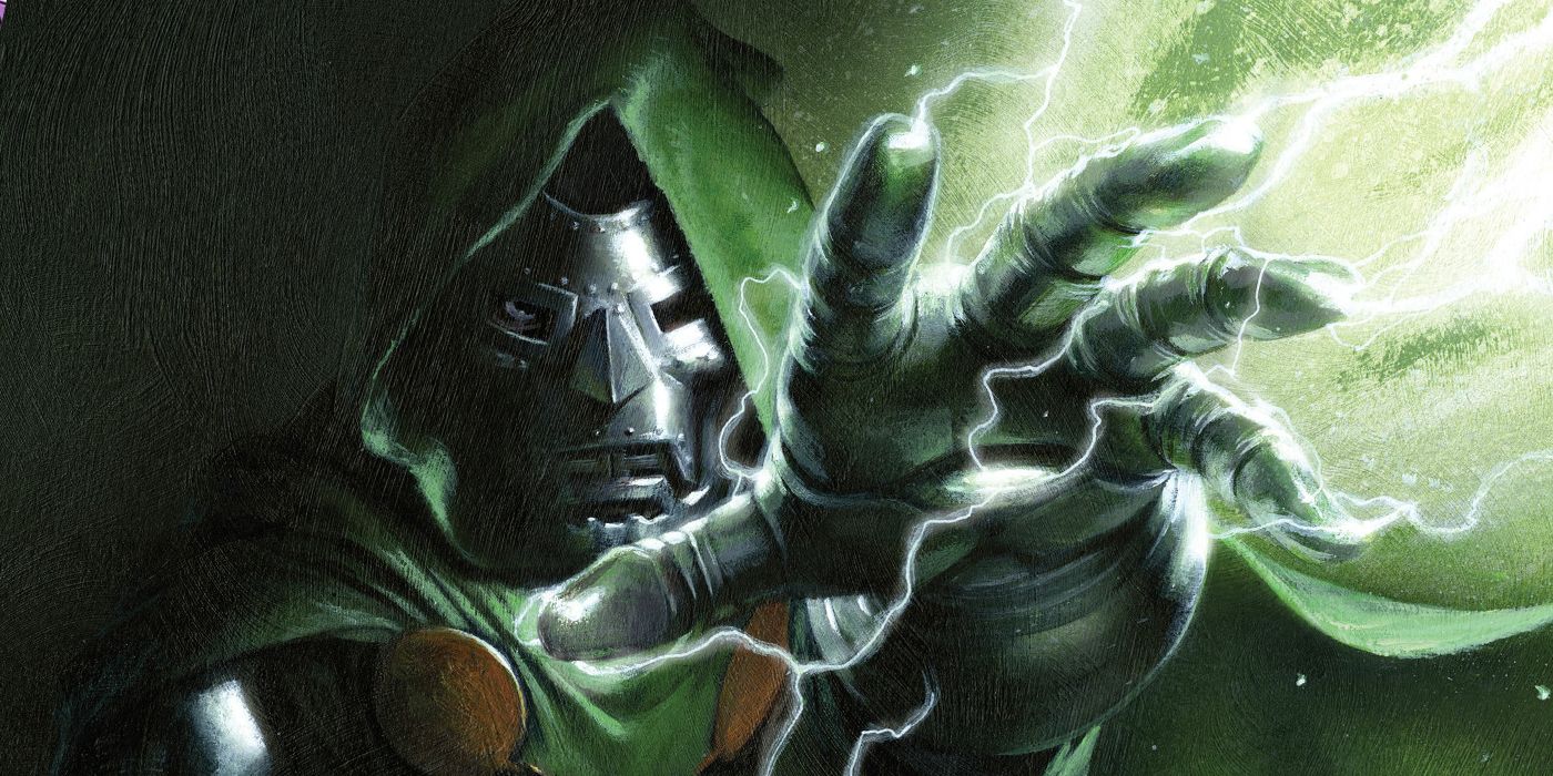 Doctor Doom with energy flashing from his gauntlet in Marvel Comics.