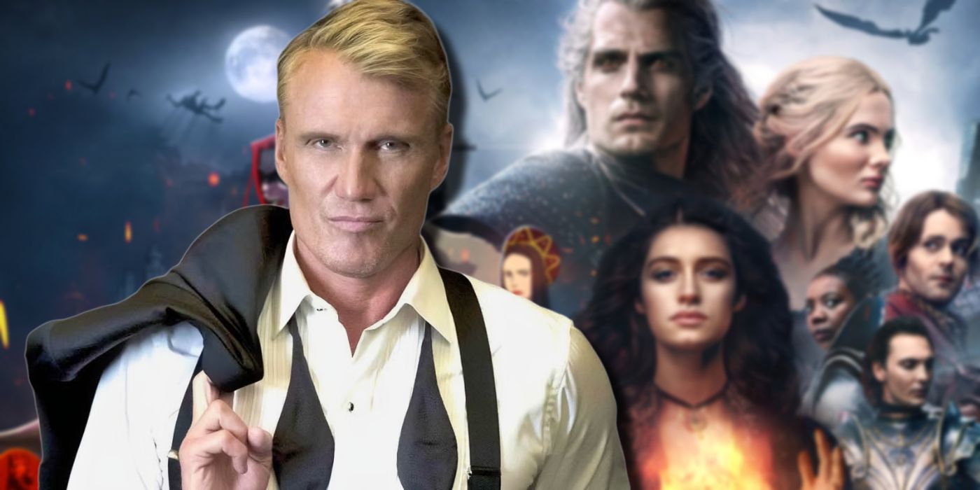 Dolph Lundgren and the World of the Witcher Netflix poster