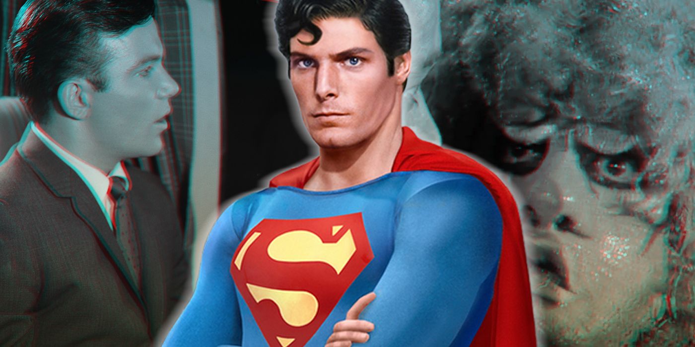Christopher Reeve's Superman centering images from The Twilight Zone's Nightmare at 20,000 Feet