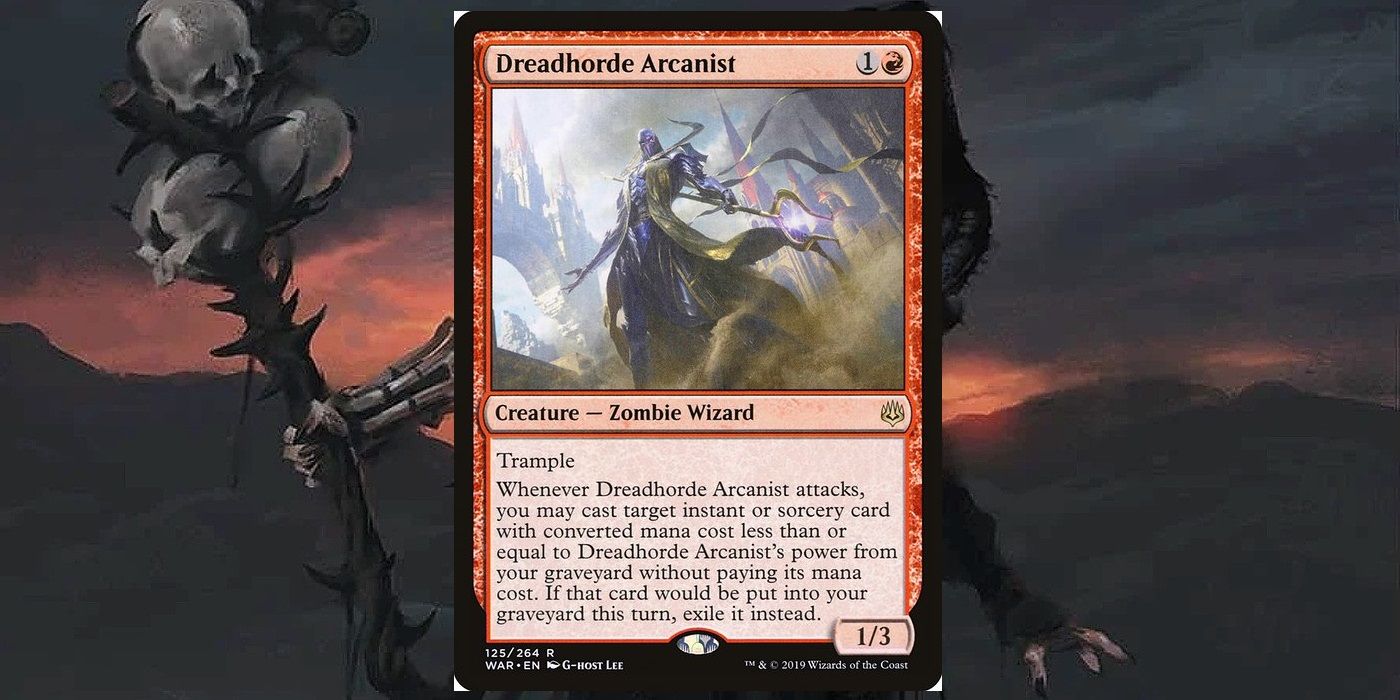 cartão zumbi arcanista dreadhorde em mtg